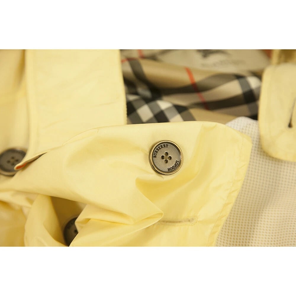 Burberry Light Yellow Polyamide Raincoat Mac Trench Jacket Coat size US8, UK10 - 5