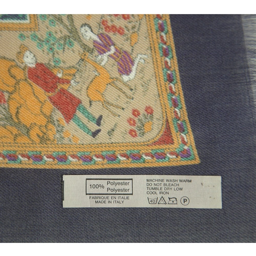 Oriental Multicolor Square Foulard Scarf Colorful Print, superb - 5