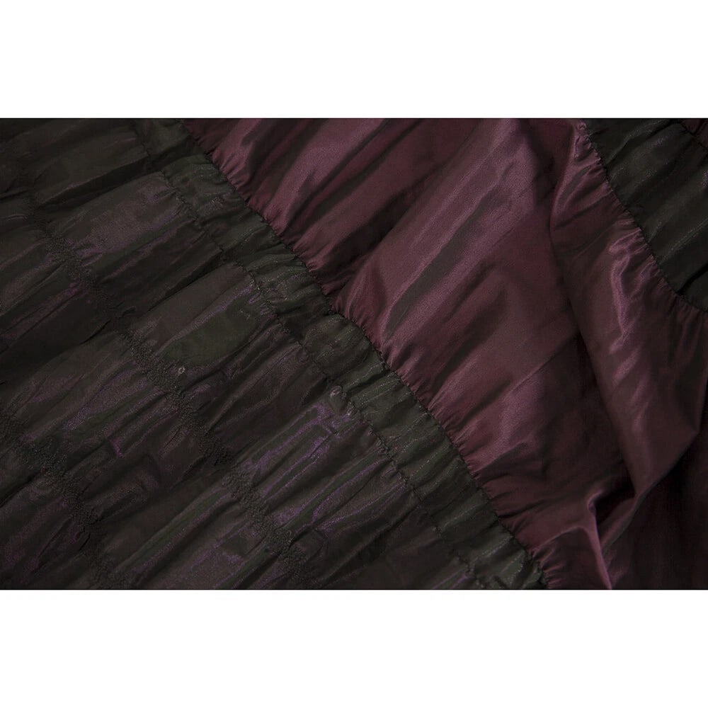 Black Purple Polyester Rectangular Ruched Fabric Long Scarf Shawl - 5