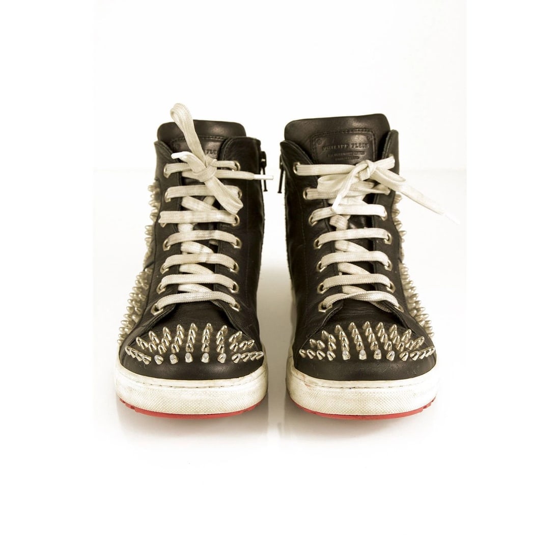 PHILIPP PLEIN Studded Hi-top Leather Sneakers High Top Trainers sz 37 Shoes - 2