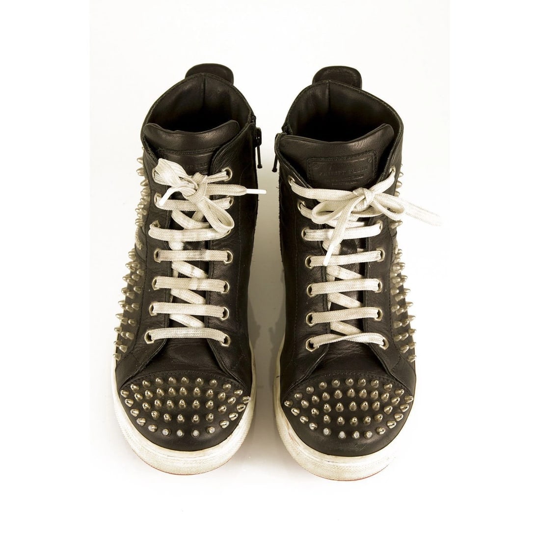PHILIPP PLEIN Studded Hi-top Leather Sneakers High Top Trainers sz 37 Shoes - 6