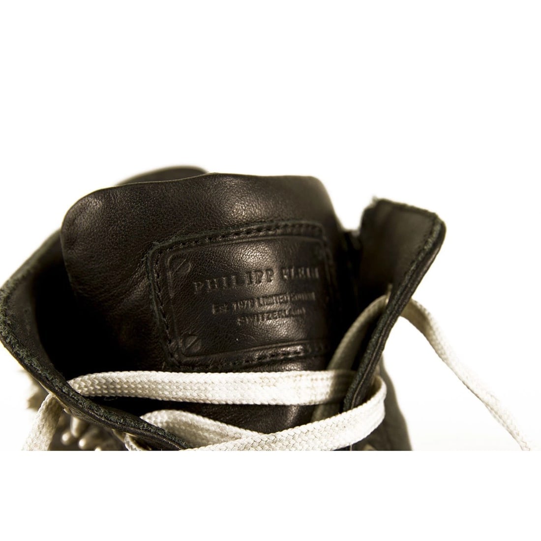 PHILIPP PLEIN Studded Hi-top Leather Sneakers High Top Trainers sz 37 Shoes - 8