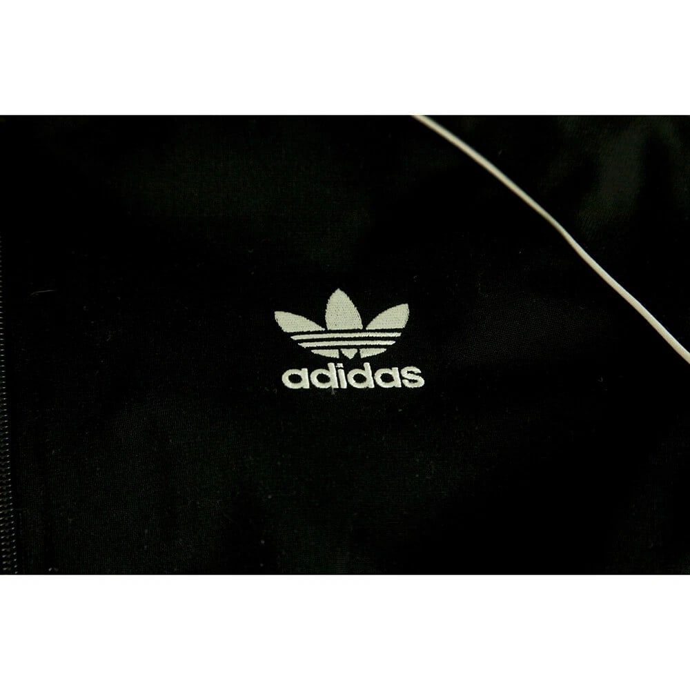 Adidas Black White Stripes Zipper Front Lightweight Unisex Jacket 13 - 14 years - 5