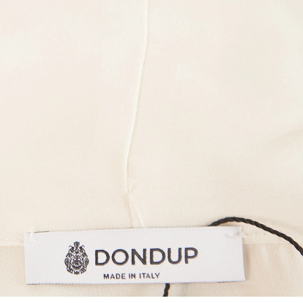 Dondup Off White Ecru 100% Silk Long Blouse Top with Scarf size 42 - 3