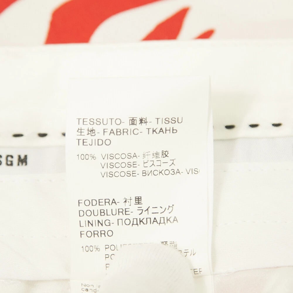 MSGM Milano Red & White Zebra Print Viscose Wide Leg Trousers Pants size 40 - 5