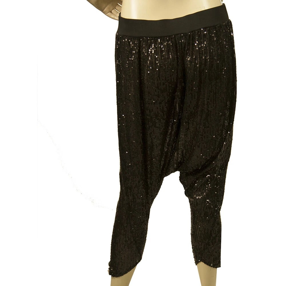 Lotus Eaters Black fully Sequined Woman's Harem Pants Trousers size S - 2