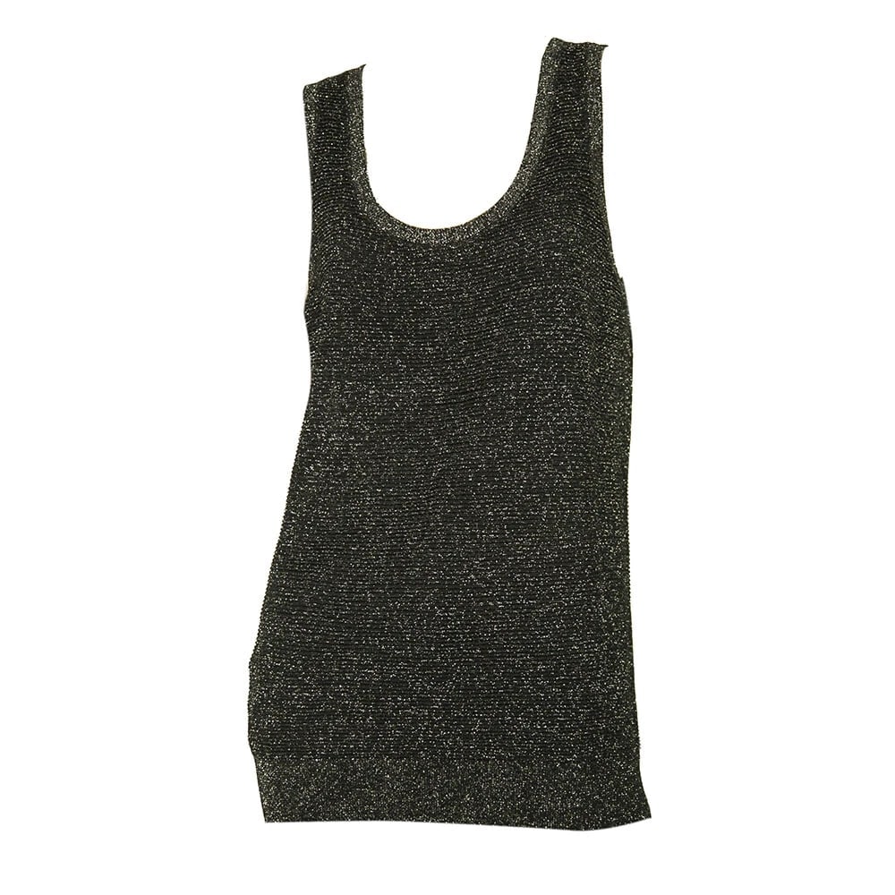 Michael by Michael Kors Black Glittery Sheer Back Sleeveless Tank Top size L - 6