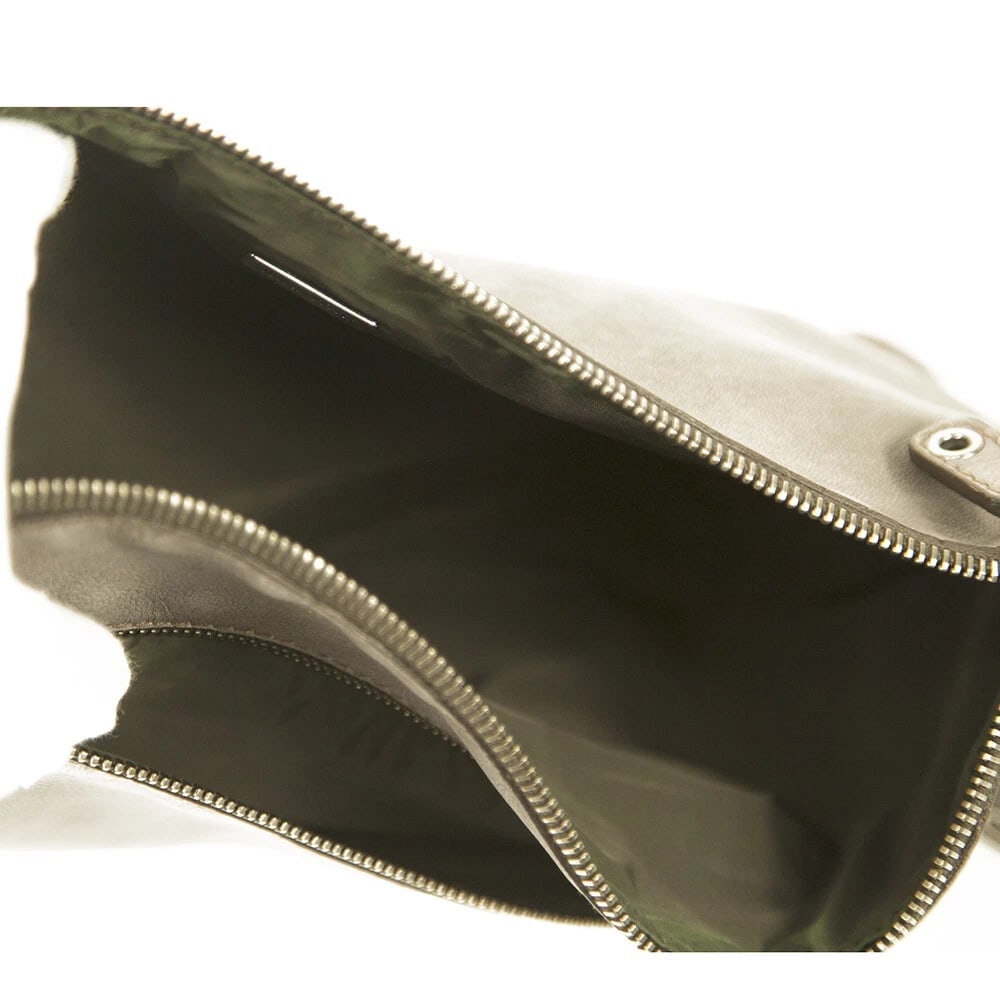 Miu Miu gray distressed leather medium sized clutch bag with gunmetal hardware - 6