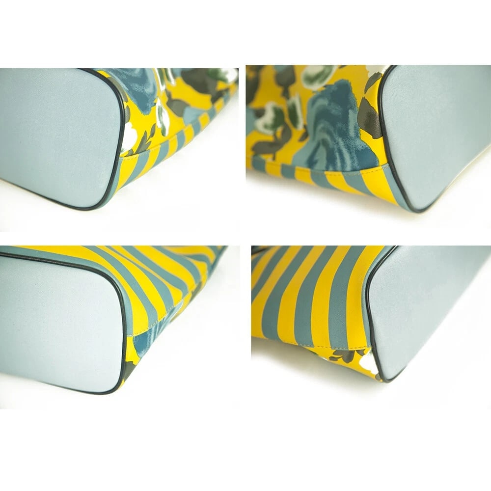 Marc by Marc Jacobs Yellow Blue Floral Canvas Shopper Tote Shoulder Bag Handbag - 4