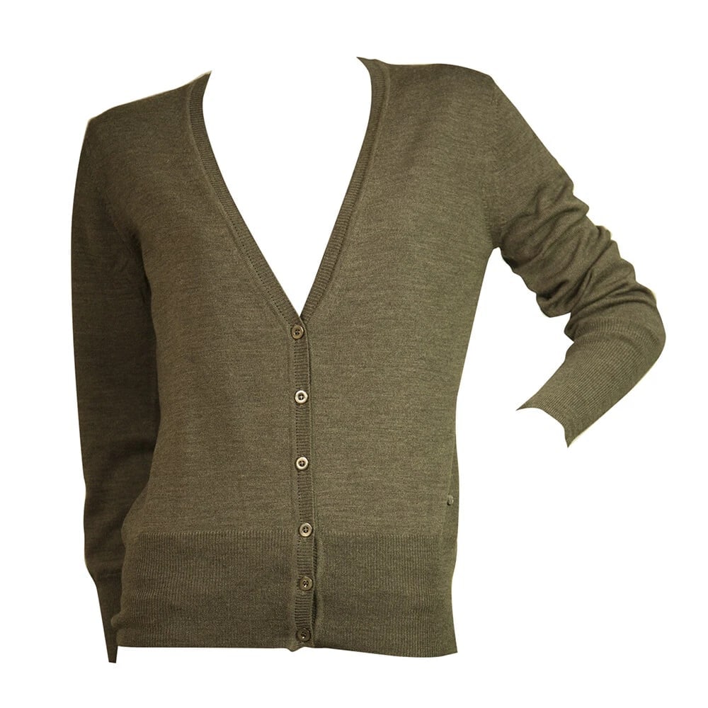 Joop! Brown 100% Merino Wool Knit Short Six Buttons Cardigan Cardi sz 38 - 6