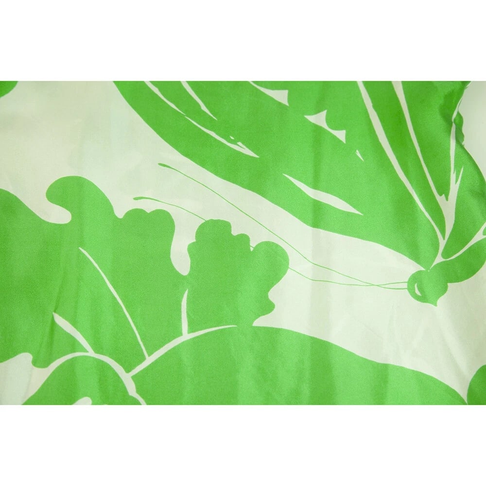 Tibi Green Leaves White Floral Short Sleeves Open Shoulders Mini Dress size S - 4