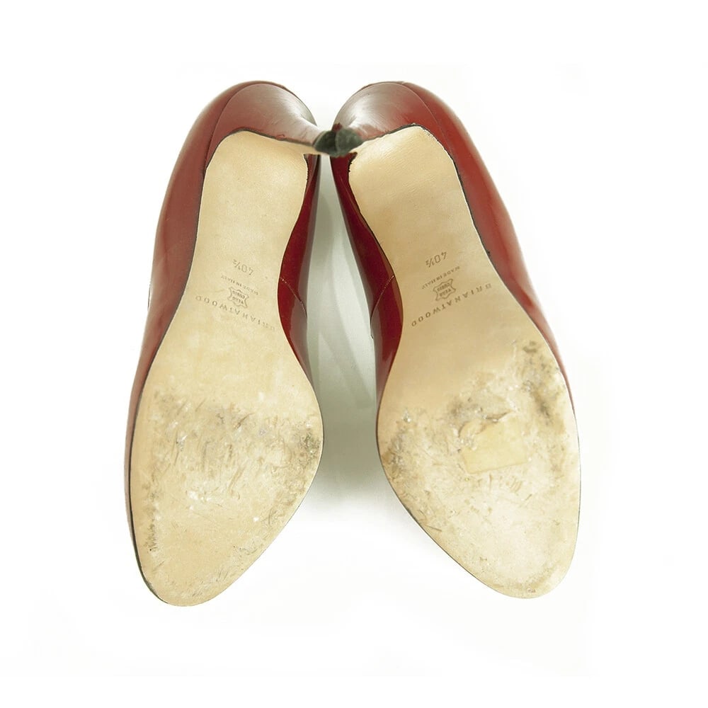 Brian Atwood Red Patent Leather High Heel Pumps Shoes size Eur 40.5 - 3