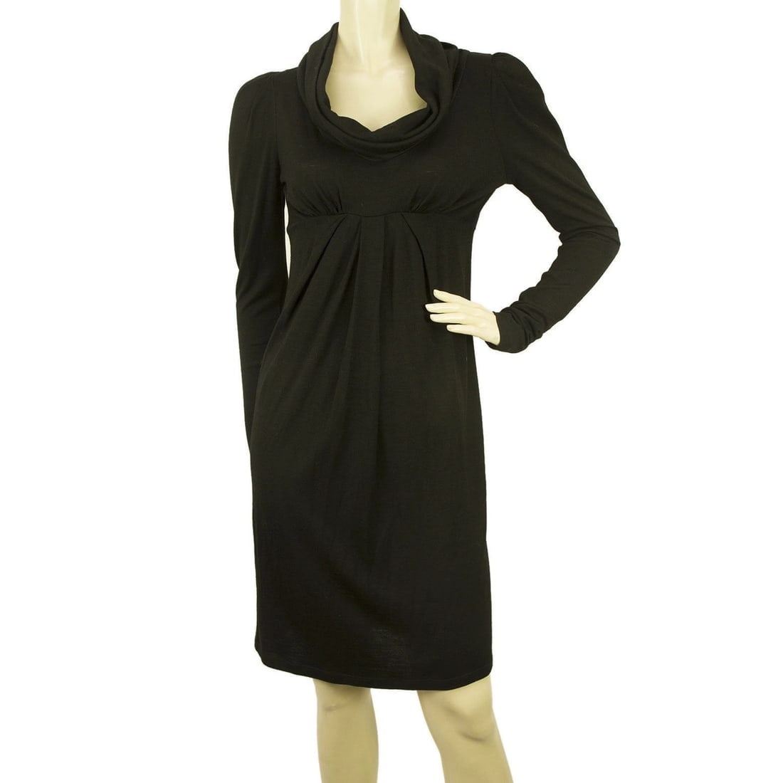 Vanessa Bruno Black Wool Fine Knit Long Sleeves Cowl Neck Mini Dress: Title:Vanessa Bruno Black Wool Fine Knit Long Sleeves Cowl Neck Mini Dress Description:Vanessa Bruno Black Wool Fine Knit Long Sleeves Cowl Neck Mini Dress A black dress by Vanessa Bruno to look styli