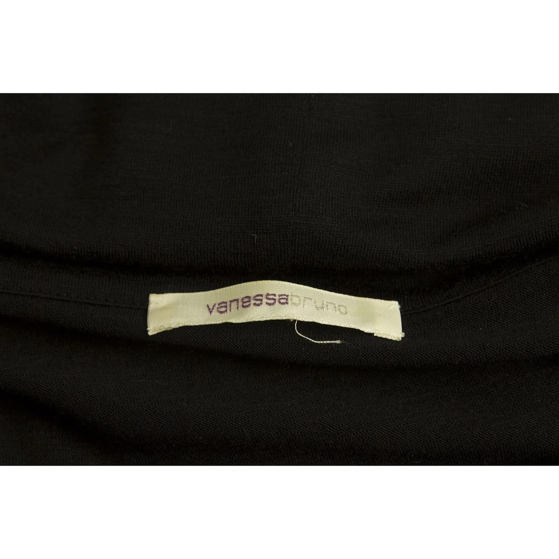 Vanessa Bruno Black Wool Fine Knit Long Sleeves Cowl Neck Mini Dress - 5