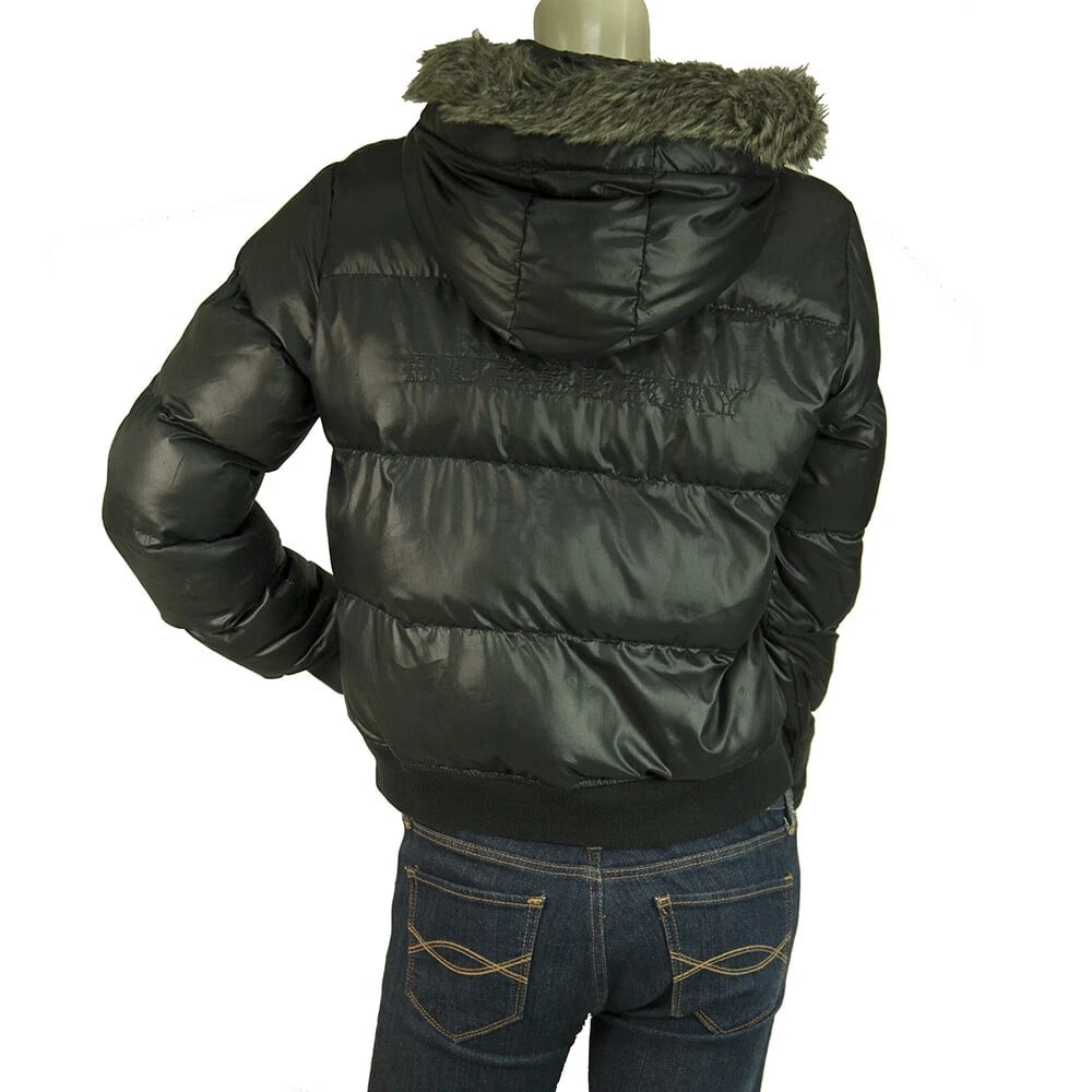 Burberry Girl's 12Y Black Polyester Quilted Puffer Hooded Jacket - 2