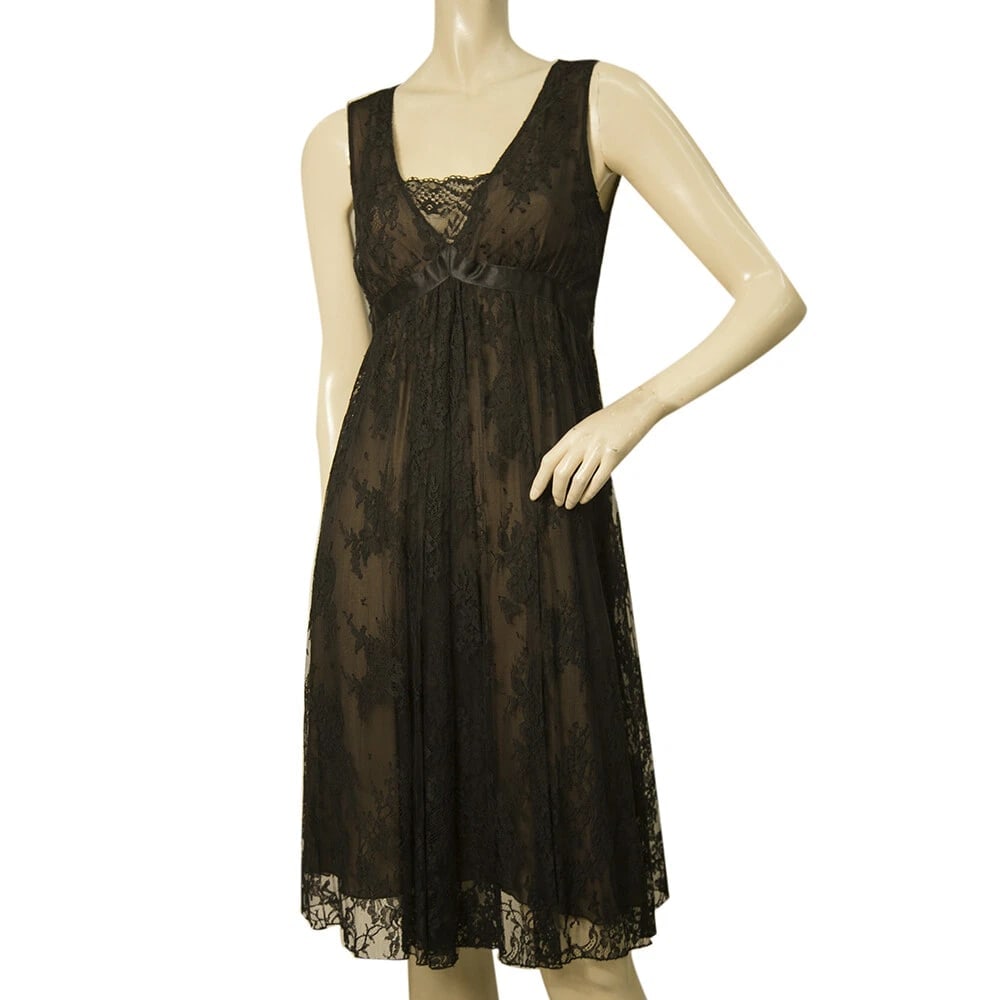 Azzaro Black Floral Lace Sleeveless Knee Length Cocktail Evening dress sz 38: Title:Azzaro Black Floral Lace Sleeveless Knee Length Cocktail Evening dress sz 38 Description:Azzaro Black Floral Lace Sleeveless Knee Length Cocktail Evening dress sz 38 Azzaro - Paris presents this