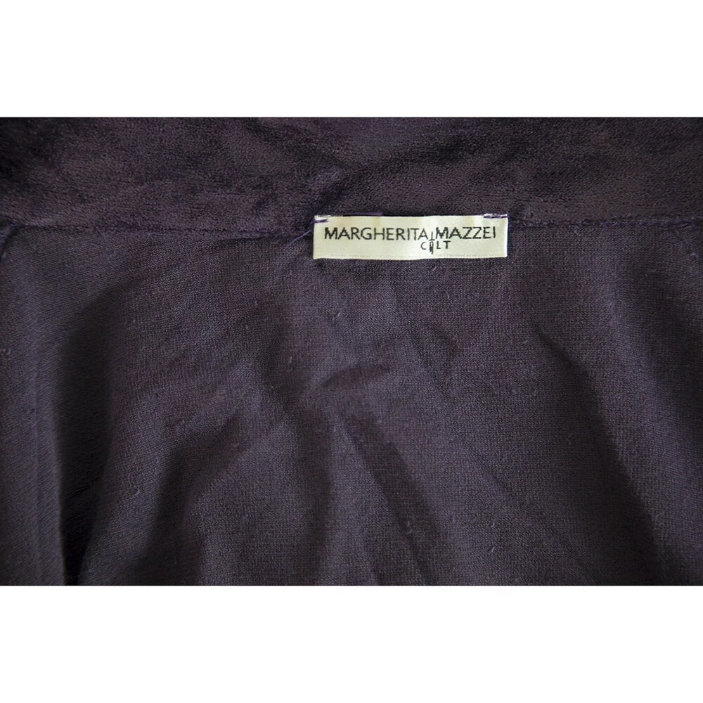 Margherita Mazzei Purple Velour Kimono Buttons Long Cardigan Cardi - 4