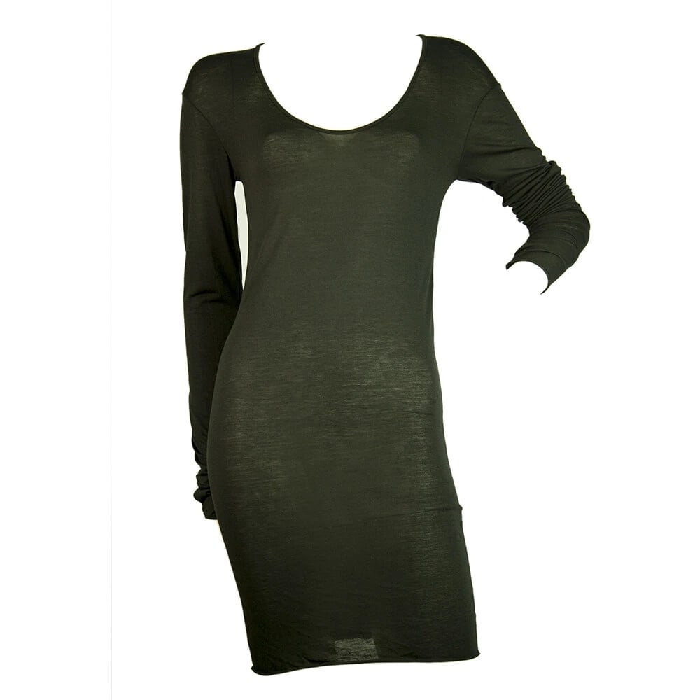 Isabel Benenato Black Bodycon Mini Length Long Sleeves Woolen Dress sz 42 - 6