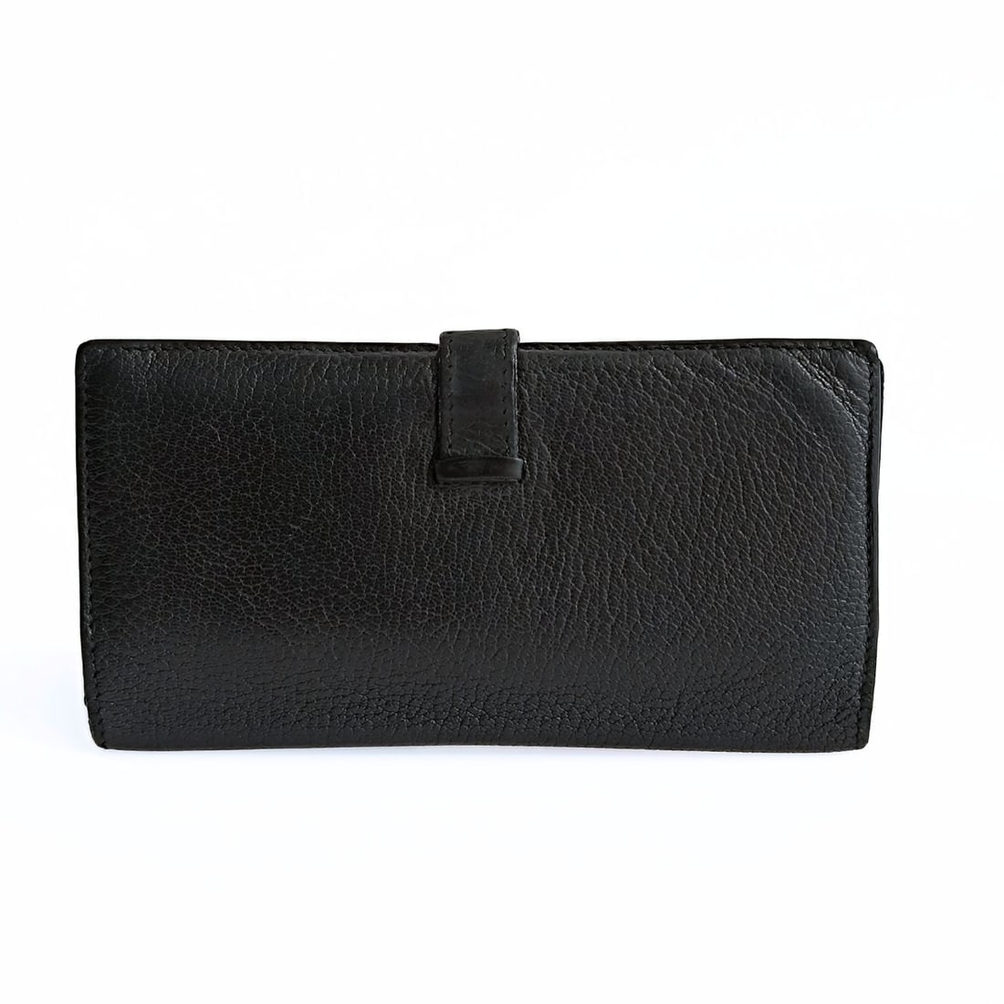 Hermès vintage Béarn Soufflet wallet in black leather - 2
