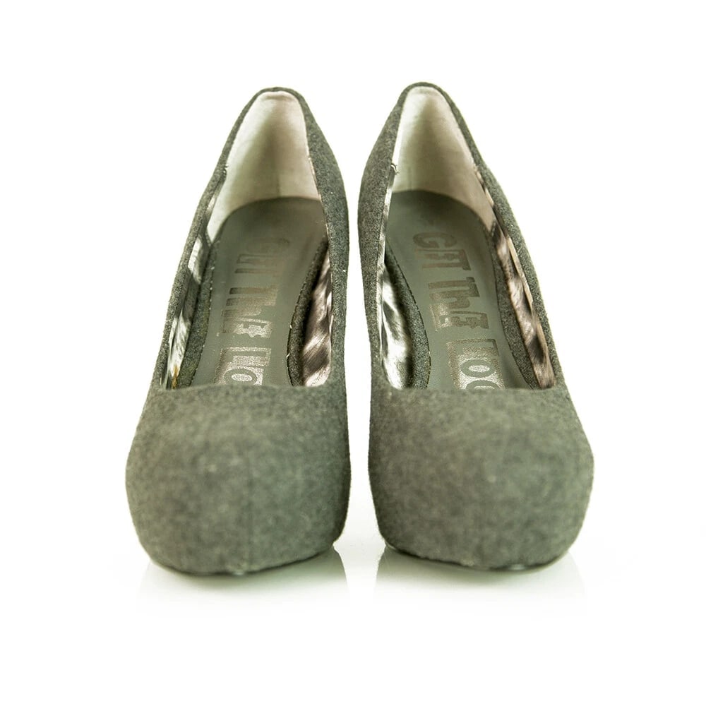 Next Gray Tweed Platform High Heel Pumps Shoes size UK 6, Eur 39 - 6