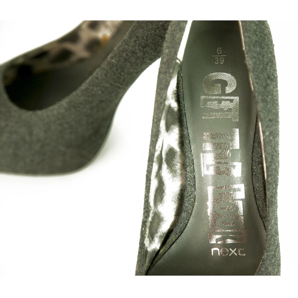 Next Gray Tweed Platform High Heel Pumps Shoes size UK 6, Eur 39 - 8