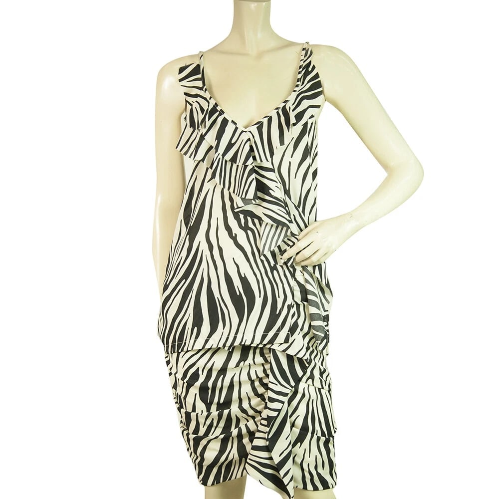 Uniforme Cream & Black Zebra Animal Print Cami Top Mini Skirt Set size S: Title:Uniforme Cream & Black Zebra Animal Print Cami Top Mini Skirt Set size SDescription:Uniforme Cream & Black Zebra Animal Print Cami Top Mini Skirt Set size S Beautiful and elegant Uniforme