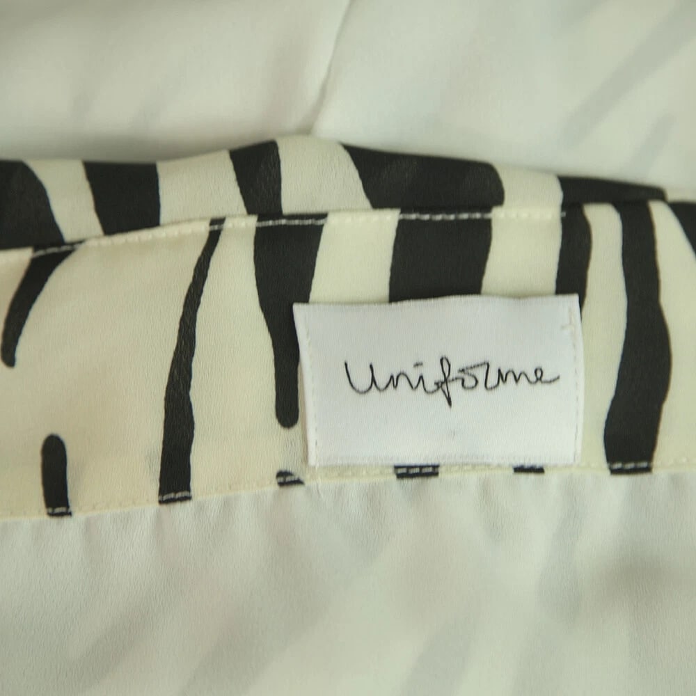 Uniforme Cream & Black Zebra Animal Print Cami Top Mini Skirt Set size S - 3