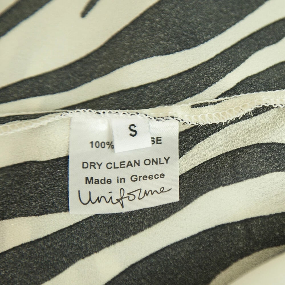 Uniforme Cream & Black Zebra Animal Print Cami Top Mini Skirt Set size S - 4