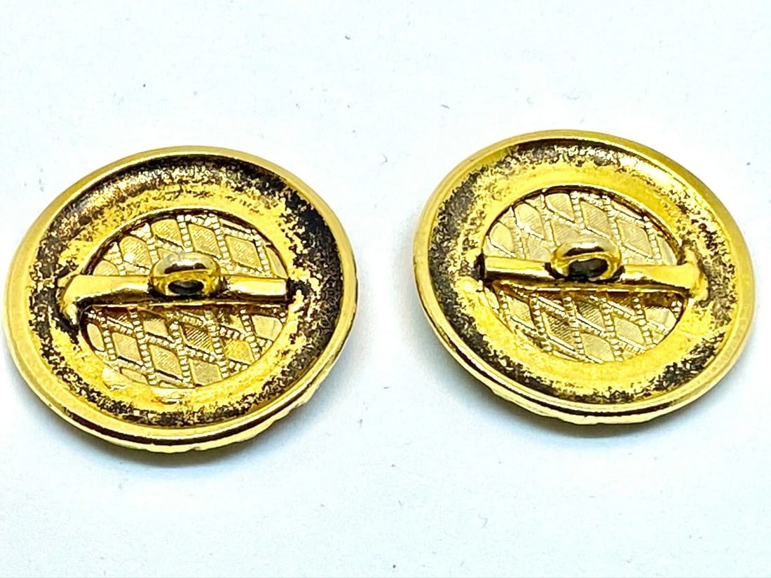 Versace Vintage Medusa Head Shank Button with Brown color lacquer and border - 9