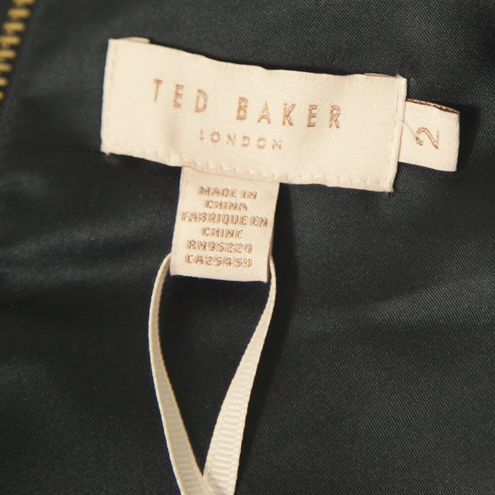 Ted Baker Blue Floral Sleeveless Back Zipper Polyester Crop Top Blouse size 2 - 3