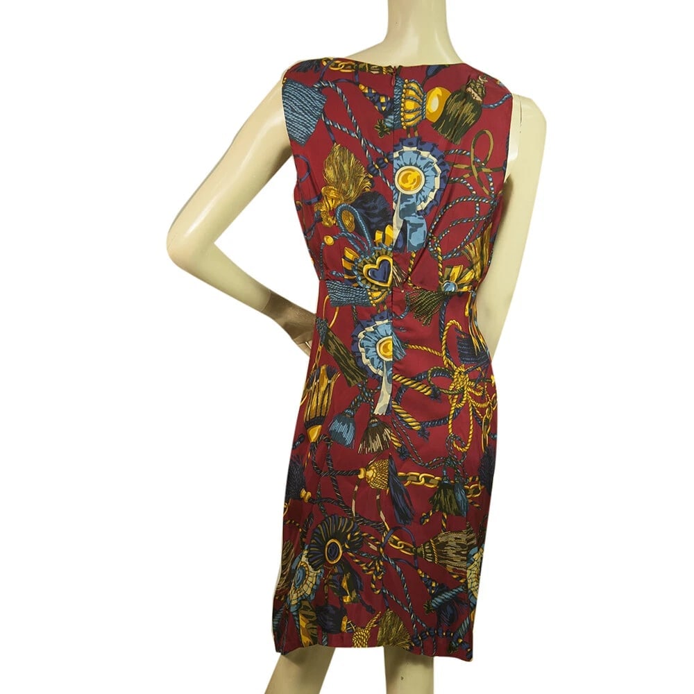 Moschino Love Multicolor Knee Length Sleeveless Draped Viscose Dress Sz 42 - 2
