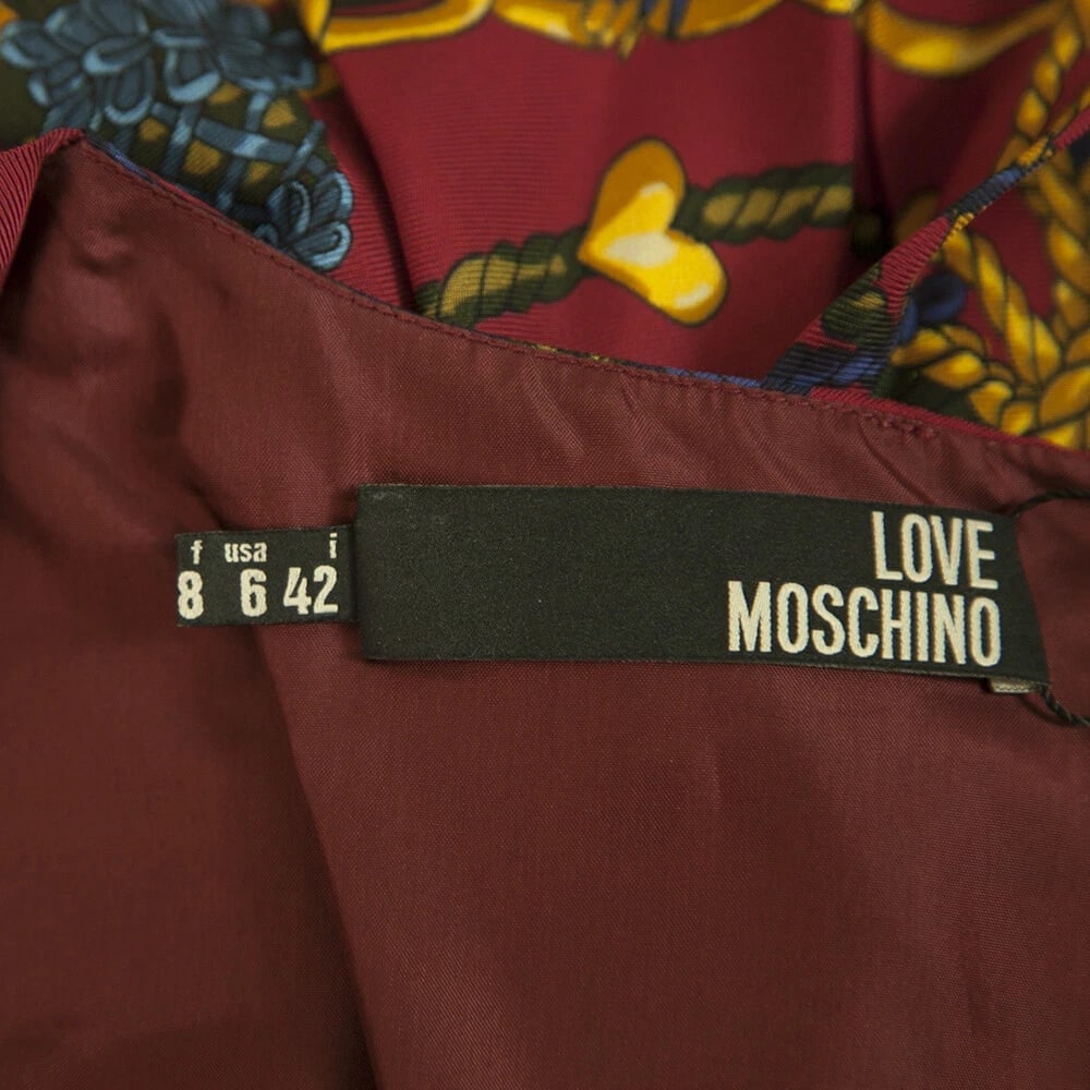 Moschino Love Multicolor Knee Length Sleeveless Draped Viscose Dress Sz 42 - 3