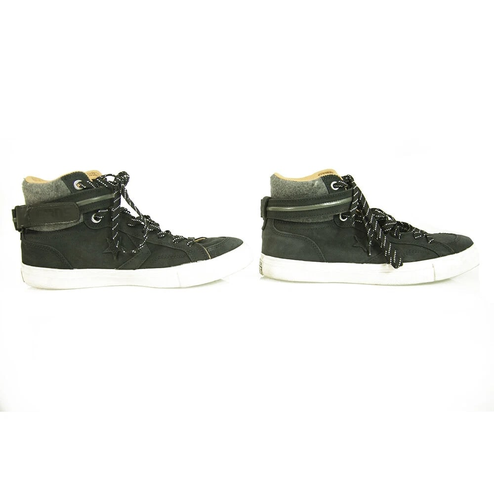 Converse Cons All Star Men's Black Leather Gray Padded Sneakers Trainers 8.5 - 4