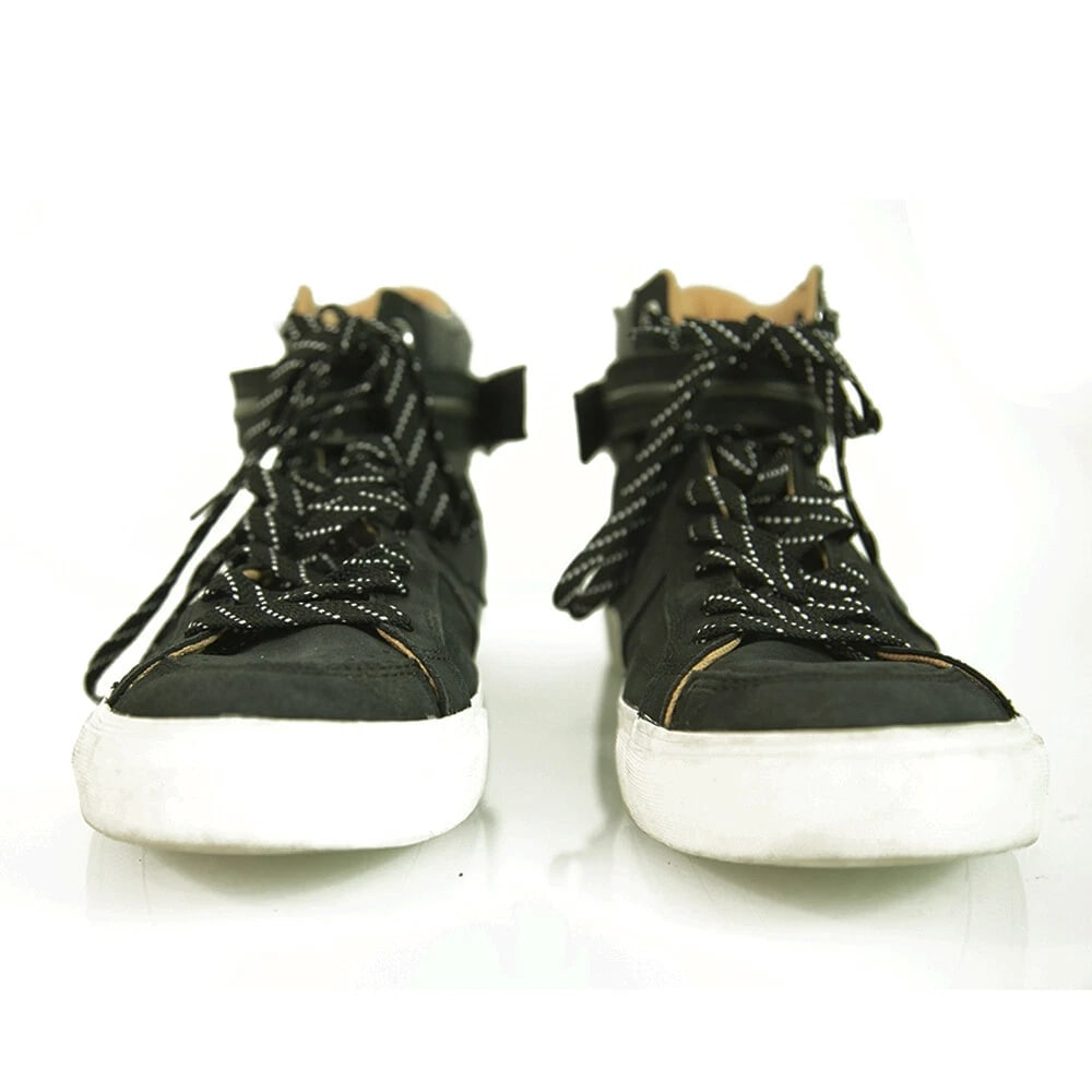 Converse Cons All Star Men's Black Leather Gray Padded Sneakers Trainers 8.5 - 5