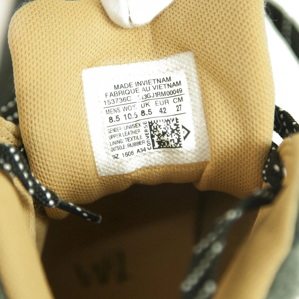 Converse Cons All Star Men's Black Leather Gray Padded Sneakers Trainers 8.5 - 6