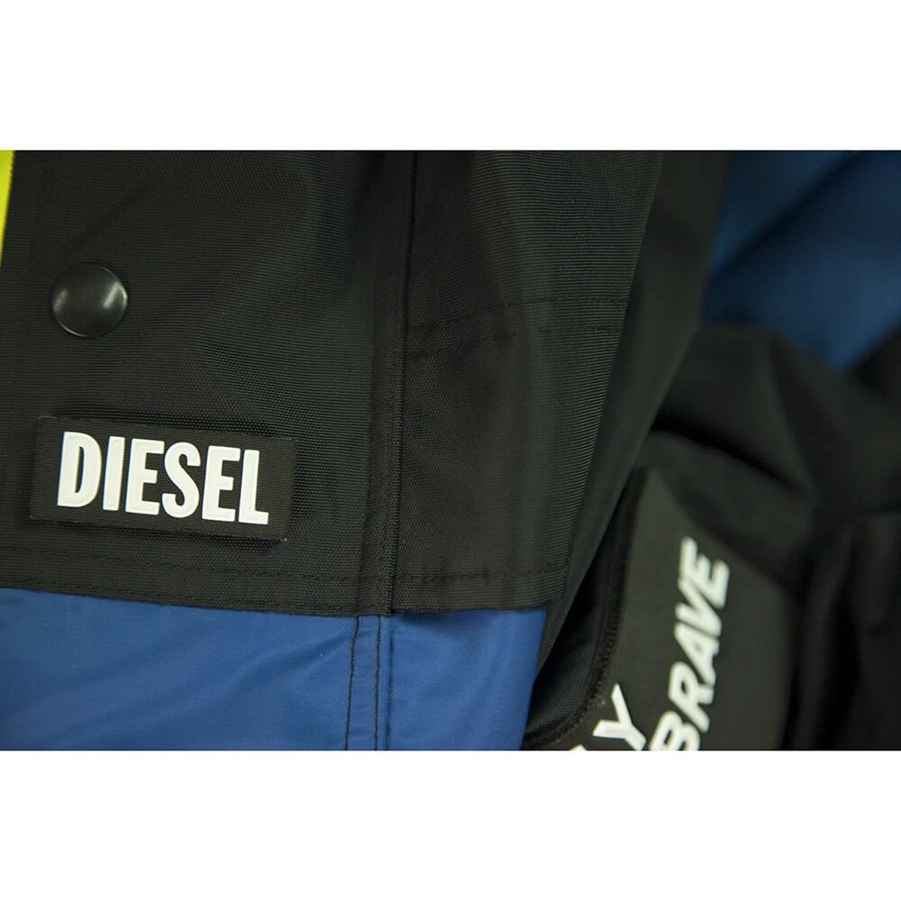 Diesel Man Blue Zipper Front Hooded Parka Convertible Nylon Jacket size M - 4