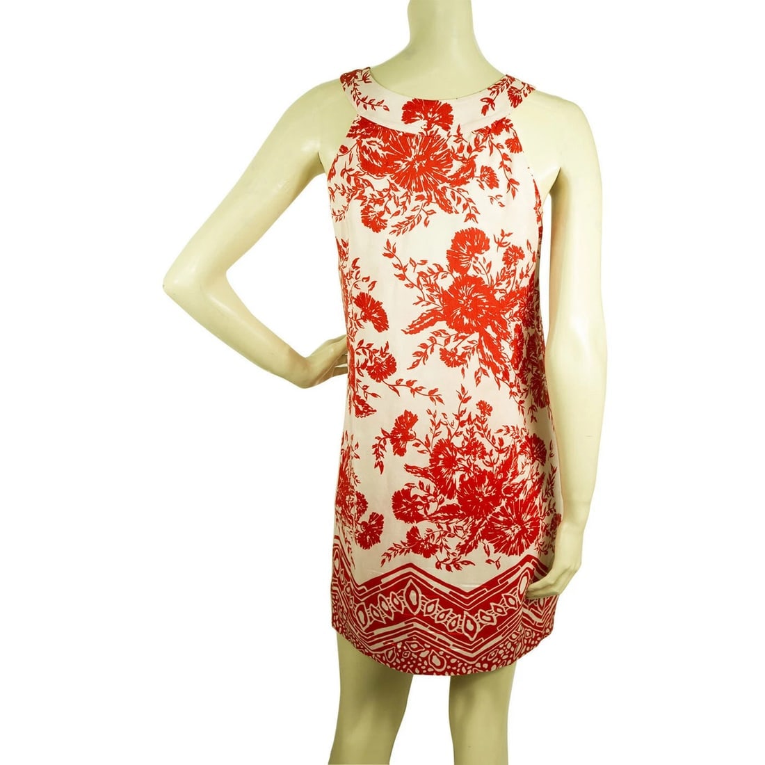 Tibi off White and red floral Sleeveless Silk Mini Summer Dress- Sz 4 - 2