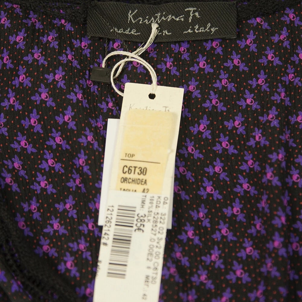 Kristina Ti KTI Floral 100% Silk Multicolor Cami Top Sleeveless Blouse size 42 - 3