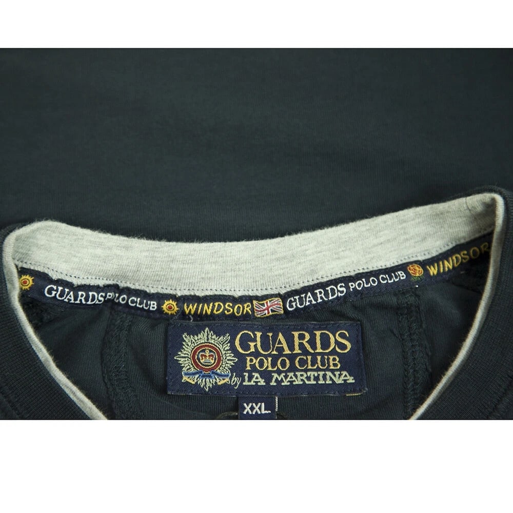 La Martina Guards Polo Club Blue Long Sleeve Cotton T-Shirt Mens Top size XXL - 3