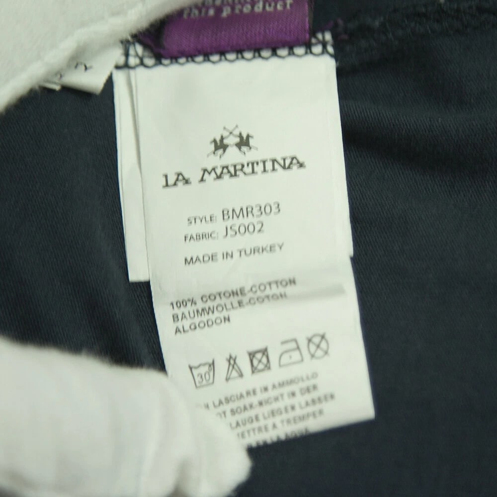 La Martina Guards Polo Club Blue Long Sleeve Cotton T-Shirt Mens Top size XXL - 5