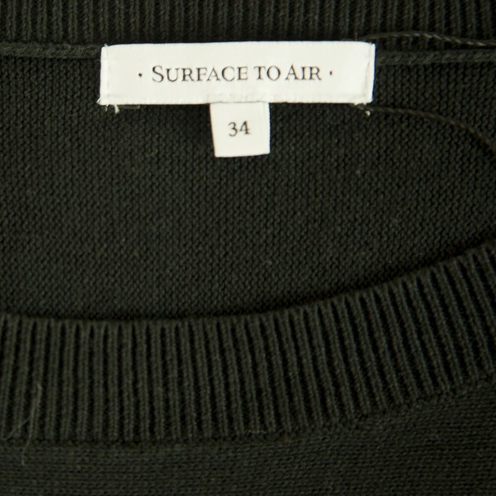 Surface to air Black Cotton Viscose Knit Sheer Panels Top Blouse size 34 - 3