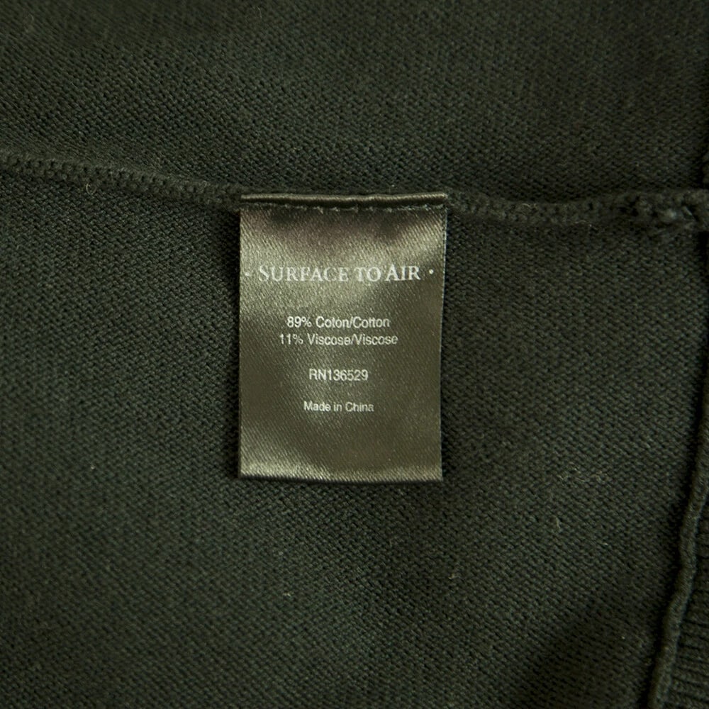 Surface to air Black Cotton Viscose Knit Sheer Panels Top Blouse size 34 - 4