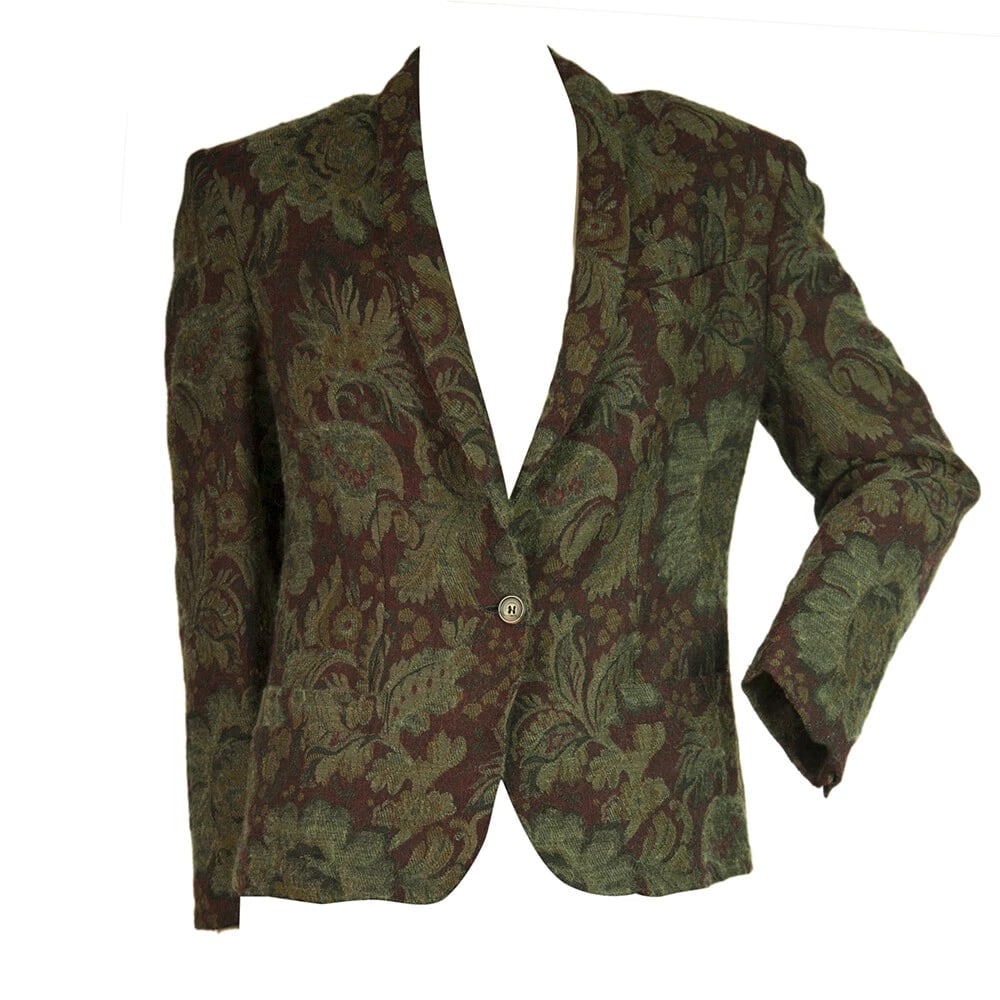 Mariano Rubinacci for RITSI Paisley One Button Blazer Wool Silk Jacket 42 - 7