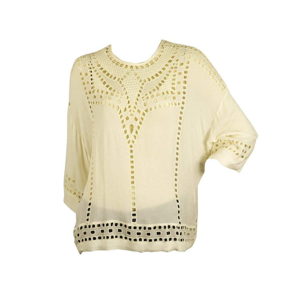 Isabel Marant Etoile Vanilla Crean Lace Tunic 3/ 4 Sleeves Blouse Top size 38 - 6