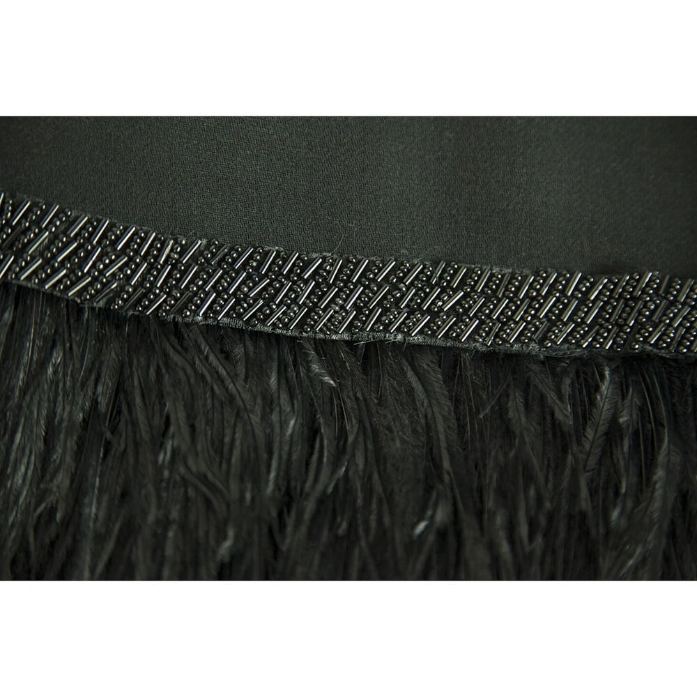 Dimitris Petrou Black Feathers & Beads Mini Length Cape Dress - 4