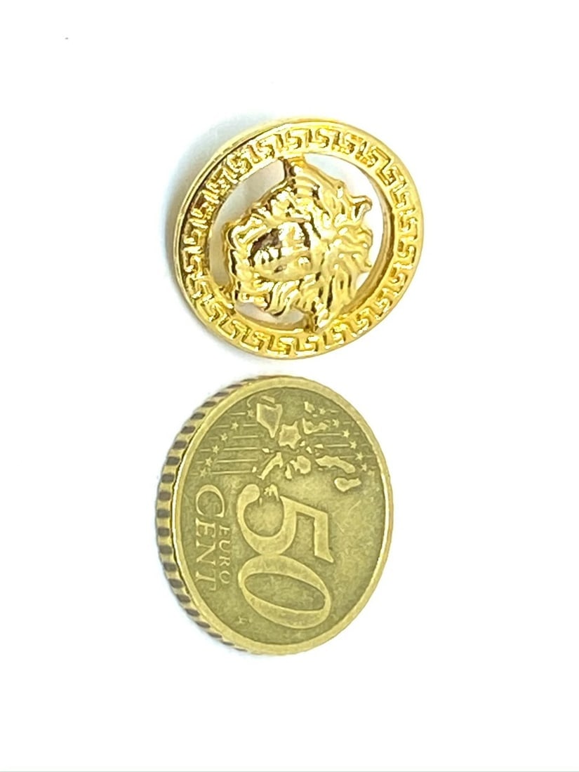 Versace Vintage Medusa Head 4 S Shank Buttons with Rim Meander Greek Key Border - 6