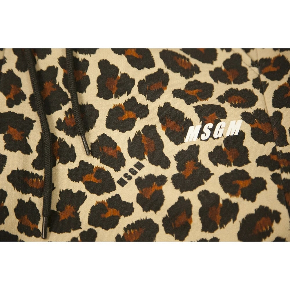MSGM Animal Leopard Print Hoodie Top Sweat Pants Cotton Lounge Set (S - XS) - 11