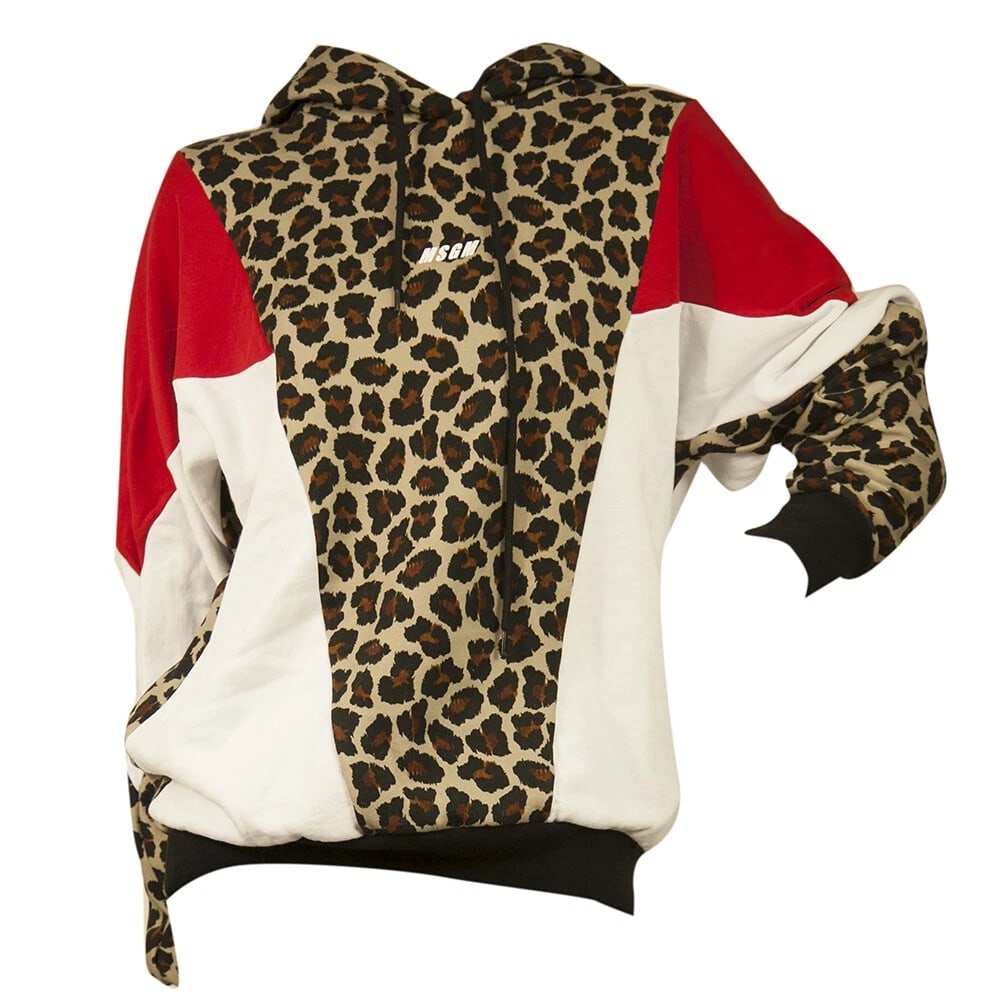 MSGM Animal Leopard Print Hoodie Top Sweat Pants Cotton Lounge Set (S - XS) - 3