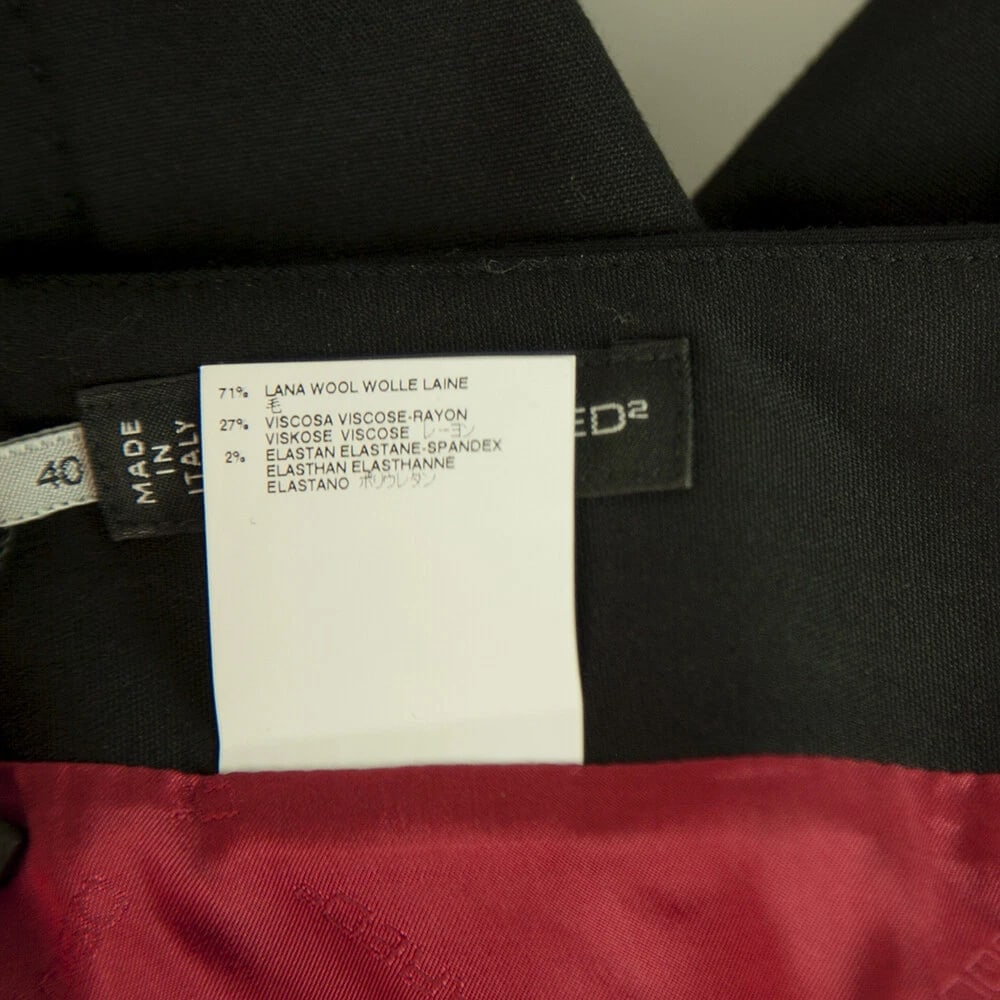 Dsquared 2 D2 Black Woolen High waist Flared Leg Trousers Pants size 40 - 2