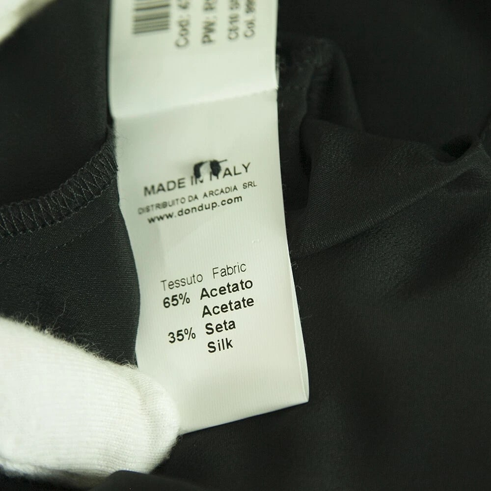 Dondup Black Long Sleeves Silky Blouse Long Length Top size 42 - 4